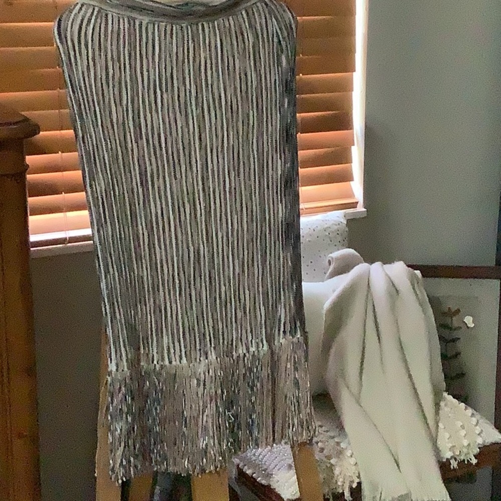 Express Multi-Striped Maxi Skirt with Fringe